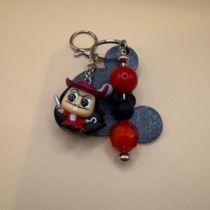 Captain Hook Bag Charm Keychain with Beads